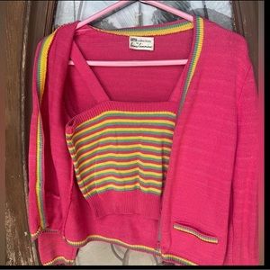 Vintage 90s Crop top/Sweater combo!  Small